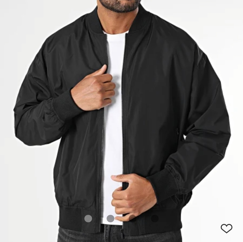 Only & Sons Black Bomber Jacket Sz M Lightweight Windbreaker Coat Outdoor Jacket